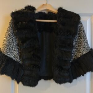 Elegant Black Faux Fur Women's Jacket